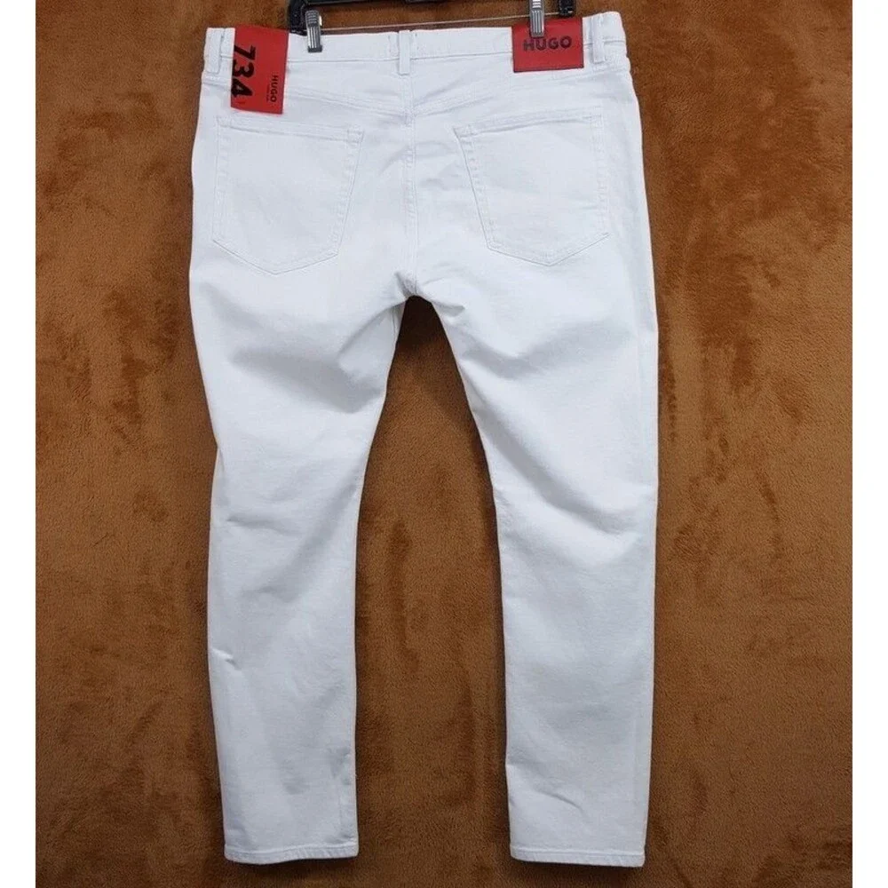 HUGO BOSS Jeans Mens Size 38x32 White Wash Extra Slim Skinny Stretch 734
